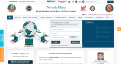 Desktop Screenshot of niveshmitra.up.nic.in